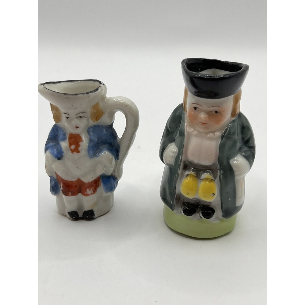 Vtg  Miniature Toby Figure Mugs Made in Occupied Japan 1950s Colonial